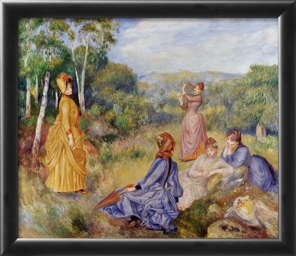 Girls Playing Battledore and Shuttlecock - Pierre Auguste Renoir Painting